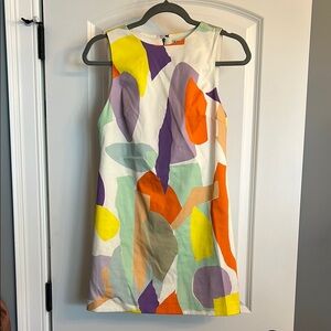 Colorful Abstract Print Sleeveless Dress